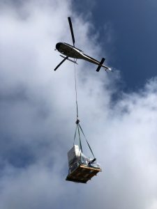 Nevis Mountain helicopter ice machine transportation